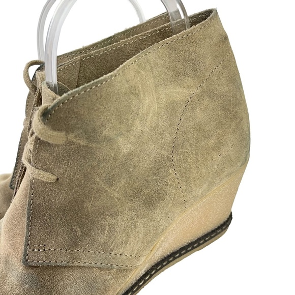 J CREW MACALISTER Wedge Boots Ankle Booties Genuine Leather Suede Shoes sz 8 - Picture 8 of 16